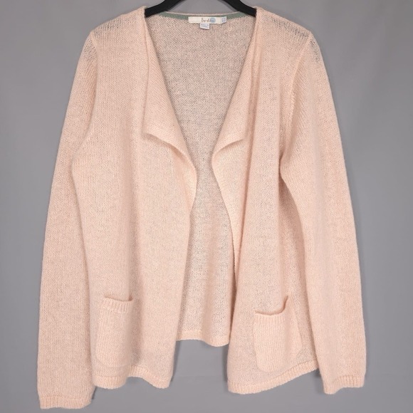 Boden Sweaters - Boden Open Cardigan US 10 MOHAIR WOOL‎ Blend Knit Light Pink Sweater WU019